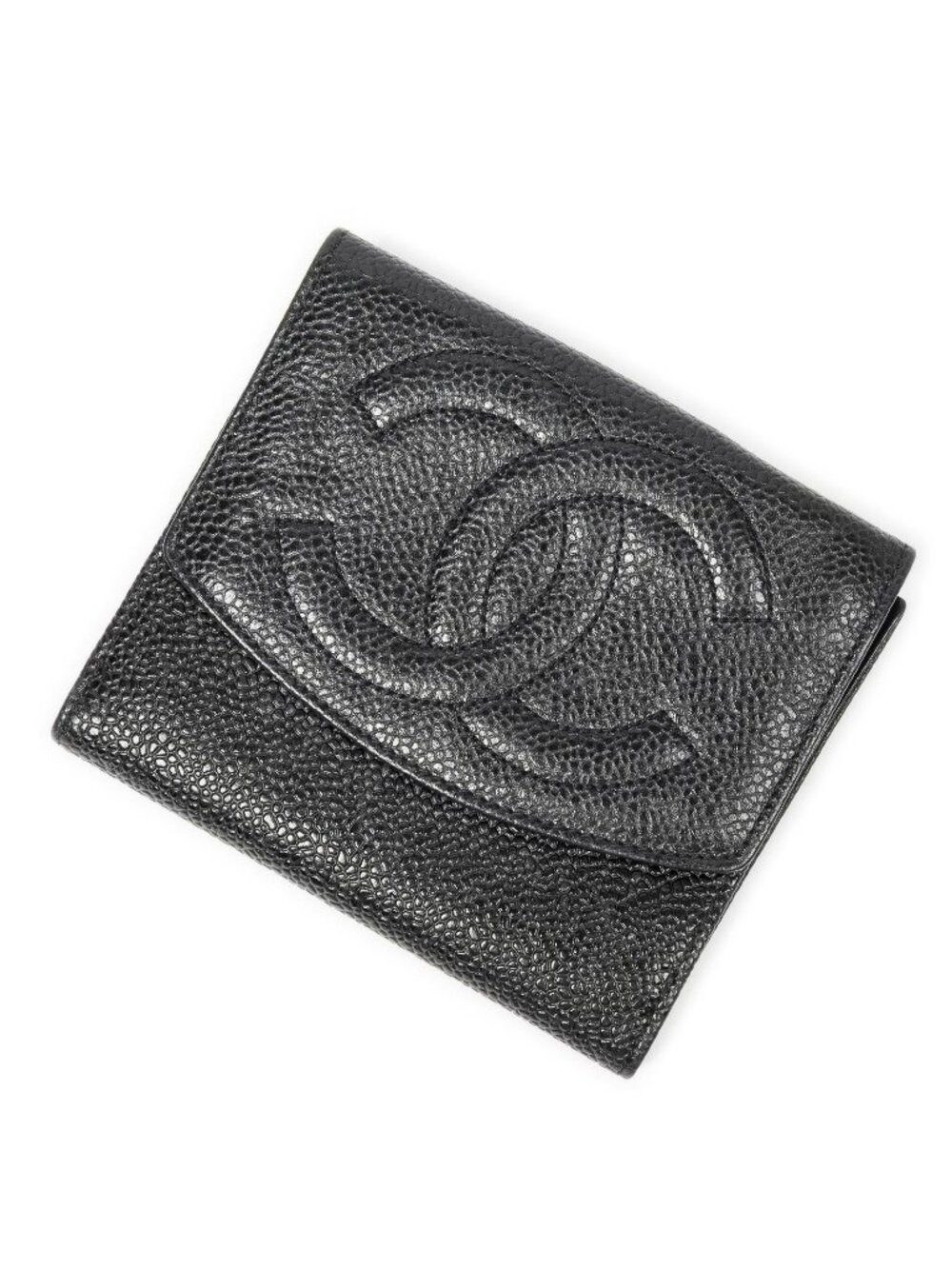 Chanel Timeless Bifold Wallet Black Caviar Leather
